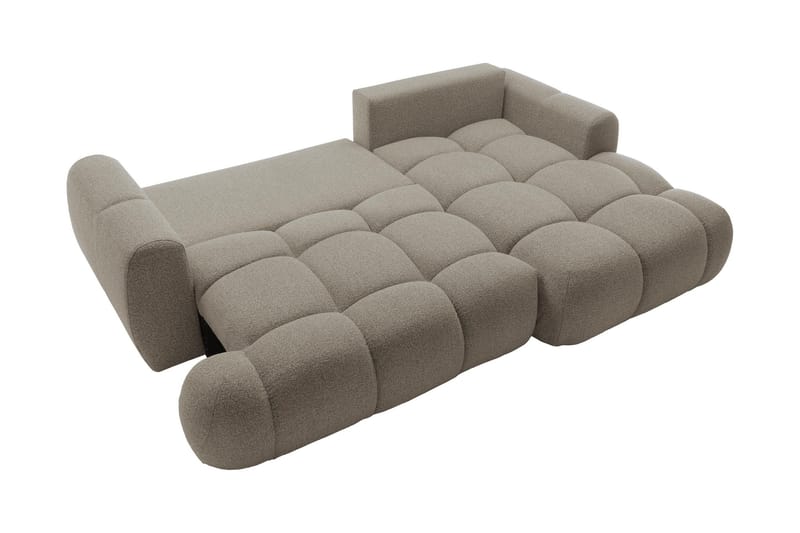 Handu Bäddsoffa med Divan 3-sits i Bouclé - Brun - Products - Möbler - Soffa - Bäddsoffa - Bäddsoffa divan