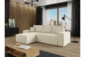 Knocklong 3-sits Hörnbäddsoffa - Cream - Products - Möbler - Soffa - Bäddsoffa - Bäddsoffa divan