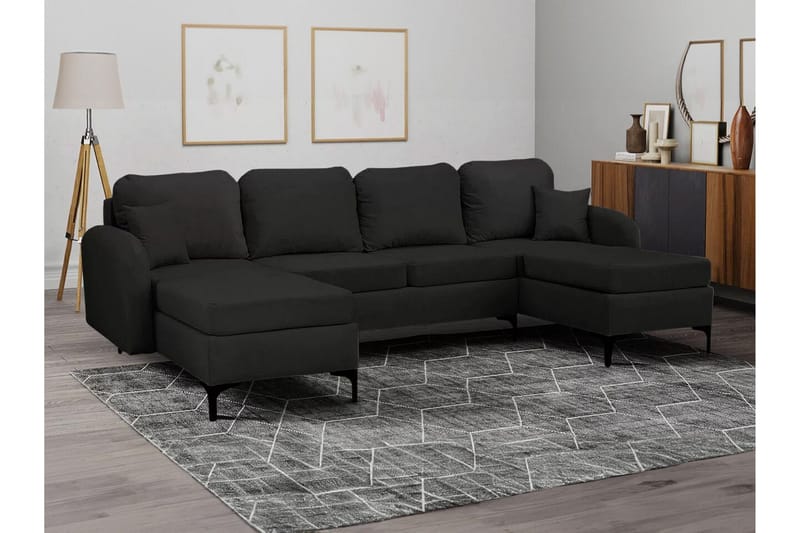 Knocklong 4-sits Hörnbäddsoffa Black - Products - Möbler - Soffa - Bäddsoffa - Hörnbäddsoffa