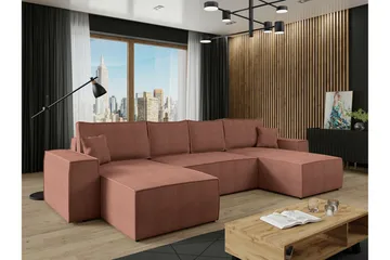 Knocklong 4-sits Hörnbäddsoffa - Rosa - Products - Möbler - Soffa - Bäddsoffa - Hörnbäddsoffa