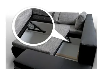 Lavona Divanbäddsoffa Mini Vänster - Mörkgrå/Vit - Products - Möbler - Soffa - Bäddsoffa - Bäddsoffa längsbäddad