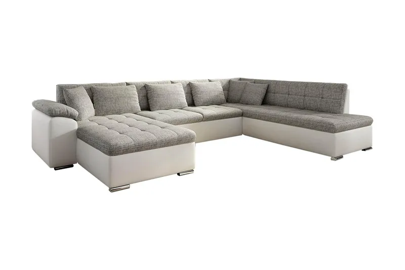 Niko U-Bäddsoffa 350x205x76 cm Divan Vänster, Beige/Grå