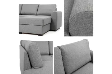 Taberk Bäddsoffa med Divan och Schäslong 4-sits i Chenille - Blå - Products - Möbler - Soffa - Bäddsoffa - Bäddsoffa divan