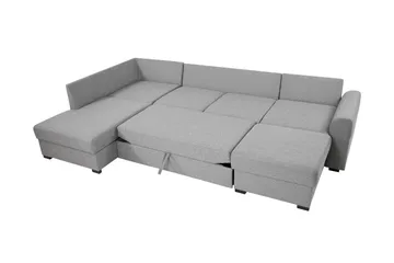 Taberk Bäddsoffa med Divan och Schäslong 4-sits i Chenille - Grön - Products - Möbler - Soffa - Bäddsoffa - Bäddsoffa divan