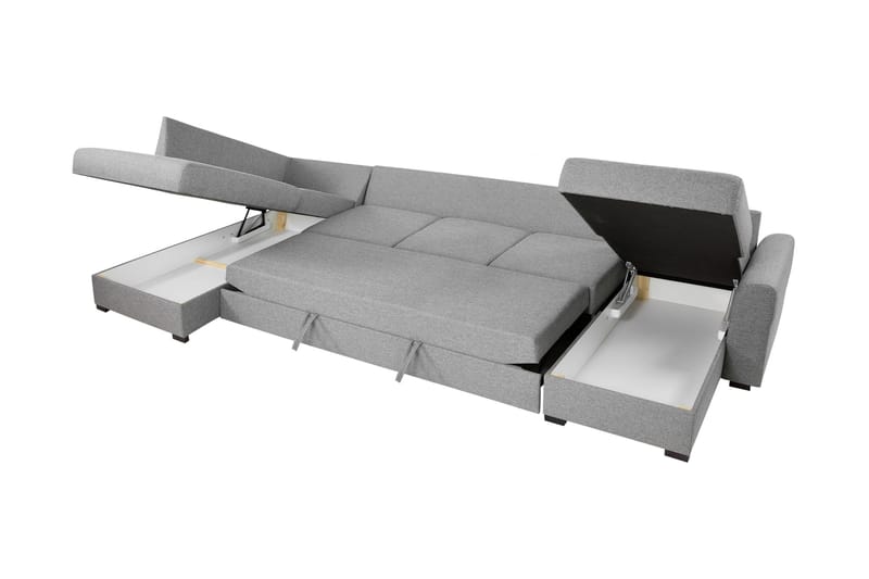 Taberk Bäddsoffa med Divan och Schäslong 5-sits - Grå - Products - Möbler - Soffa - Bäddsoffa - Bäddsoffa divan