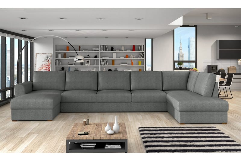 Wilma 6-sits Bäddsoffa - Grå - Products - Möbler - Soffa - Bäddsoffa - Bäddsoffa divan