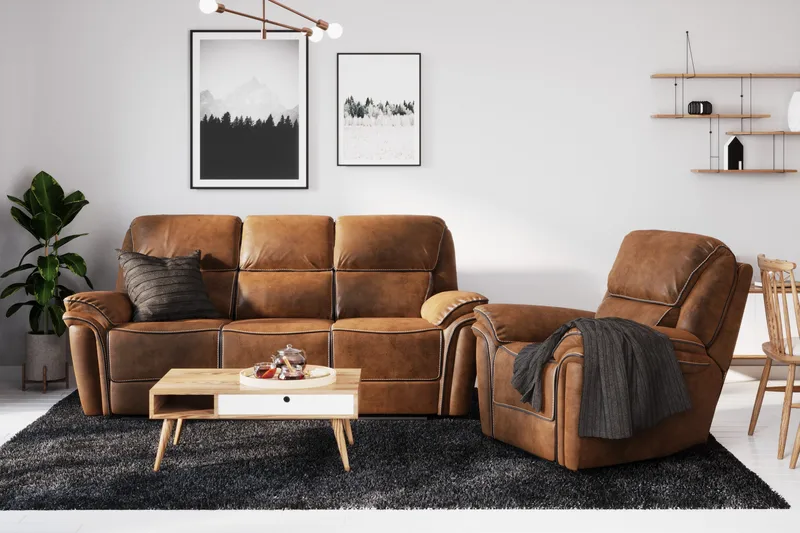 Saranda 3-sits Soffa - Brun - Products - Möbler - Soffa - Biosoffa & reclinersoffa - 3 sits biosoffa & reclinersoffa