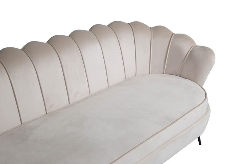 Calais 3-sits Soffa Sammet - Beige - Products - Möbler - Soffa - 3 sits soffa