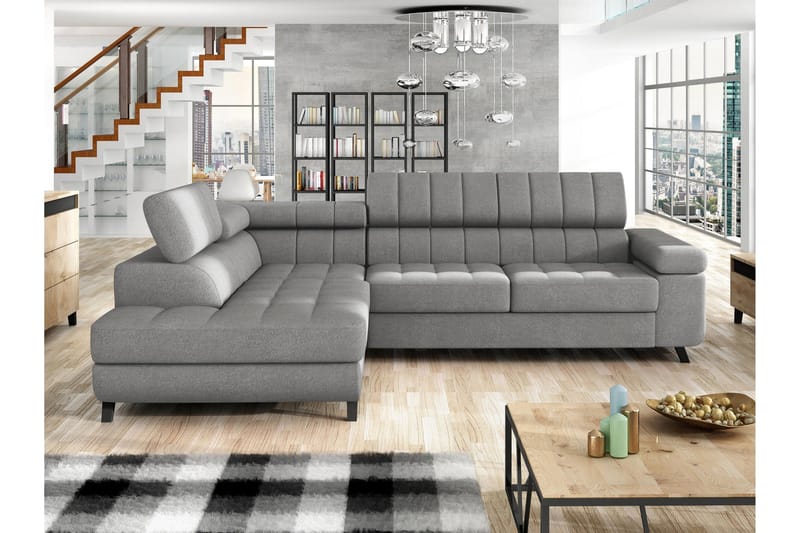 Amshyttan Soffa med Schäslong 3-sits - Grå - Products - Möbler - Soffa - Divansoffa & schäslongsoffa - 3 sits soffa med divan