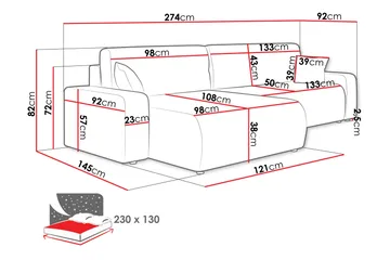 Barile Soffa med Divan 3-sits - Rosa - Products - Möbler - Soffa - Divansoffa & schäslongsoffa - 3 sits soffa med divan