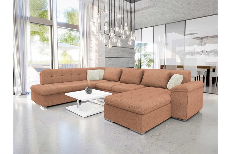 Dynir Soffa med Divan och Schäslong 4-sits - Brun/Beige - Products - Möbler - Soffa - Divansoffa & schäslongsoffa - 4 sits soffa med divan