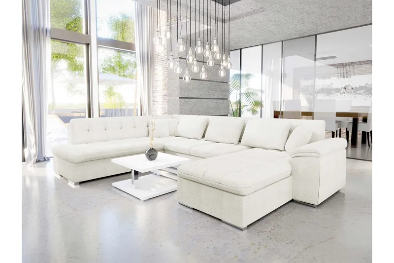 Dynir Soffa med Divan och Schäslong 4-sits - Vit - Products - Möbler - Soffa - Divansoffa & schäslongsoffa - 4 sits soffa med divan