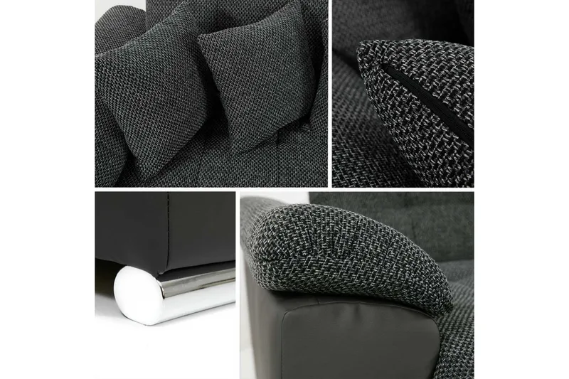 Dynir Soffa med Divan och Schäslong 4-sits - Vit/Grå - Products - Möbler - Soffa - Divansoffa & schäslongsoffa - 4 sits soffa med divan