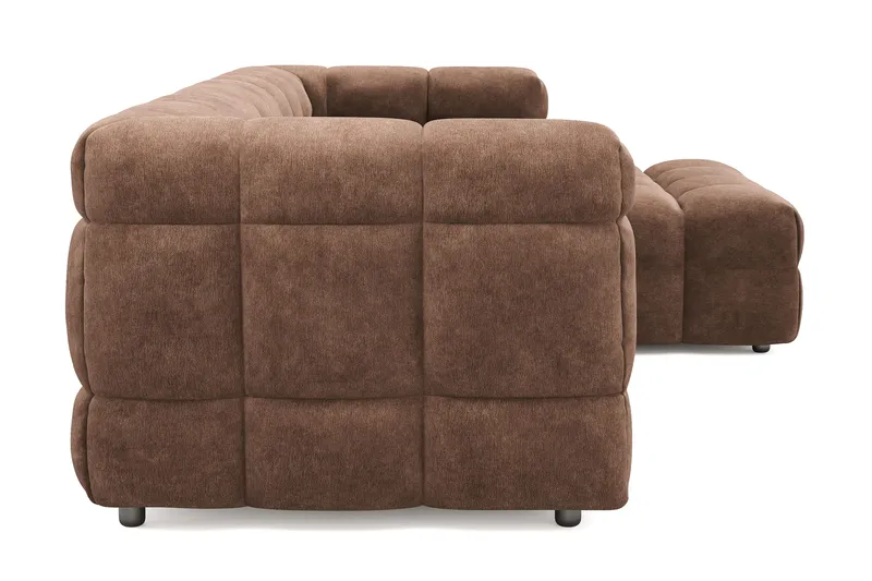 Elise 4-sits Bubblig Soffa med Divan Höger - Brun - Products - Möbler - Soffa - Divansoffa & schäslongsoffa - 4 sits soffa med divan