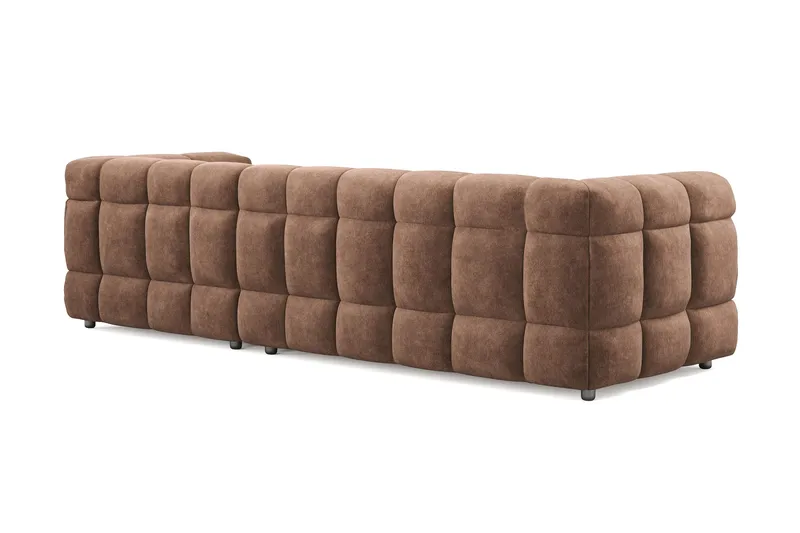 Elise 4-sits Bubblig Soffa med Divan Höger - Brun - Products - Möbler - Soffa - Divansoffa & schäslongsoffa - 4 sits soffa med divan