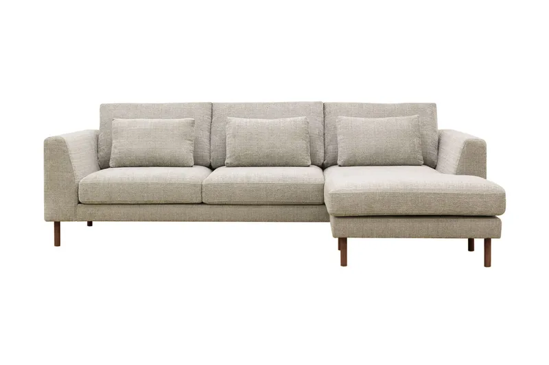 Florenz 3-sits Högervänd L-formad Divansoffa i Chenille - Grå / Beige - Products - Möbler - Soffa - Divansoffa & schäslongsoffa - 3 sits soffa med divan