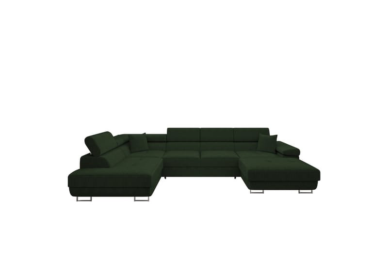 Gabina Soffa med Divan och Schäslong 4-sits, Grön