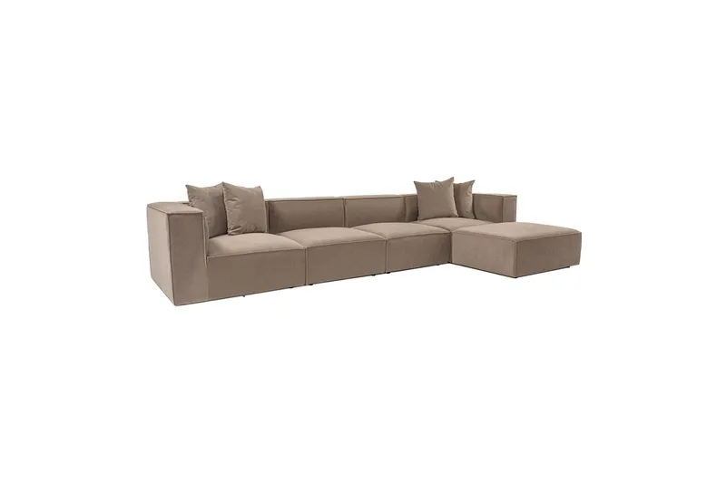 Gregor Soffa med Divan 4-sits - Cappucino - Products - Möbler - Soffa - Divansoffa & schäslongsoffa - 4 sits soffa med divan