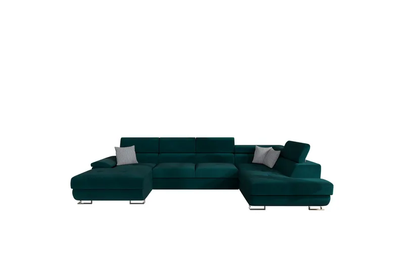Reginia Soffa med Divan och Schäslong 4-sits, Grön