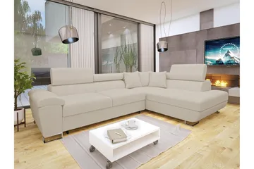 Reginia Soffa med Schäslong 3-sits - Beige - Products - Möbler - Soffa - Divansoffa & schäslongsoffa - 3 sits soffa med divan