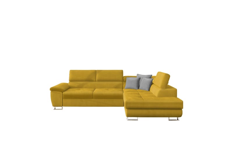 Reginia Soffa med Schäslong 3-sits, Gul/Ljusgrå