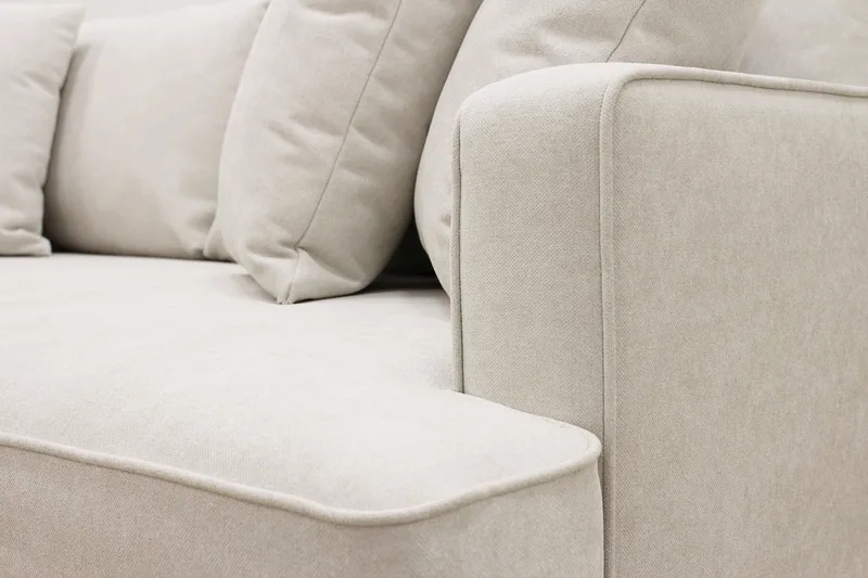 Rossita 4-sits Vänstervänd L-formad Djup Schäslongsoffa i Tyg - Beige - Products - Möbler - Soffa - Divansoffa & schäslongsoffa - 4 sits soffa med divan
