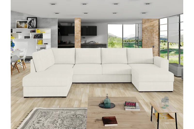 Taberk Soffa med Divan och Schäslong 4-sits - Vit - Products - Möbler - Soffa - Divansoffa & schäslongsoffa - 4 sits soffa med divan