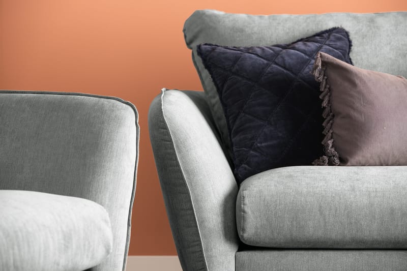 Trend Lyx 3-sits Högervänd L-formad Divansoffa i Tyg - Grå - Products - Möbler - Soffa - Divansoffa & schäslongsoffa - 4 sits soffa med divan