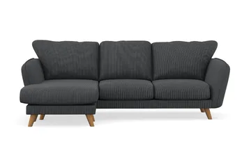 Trend Lyx 3-sits Vänstervänd L-formad Divansoffa i Manchester, Mörkgrå