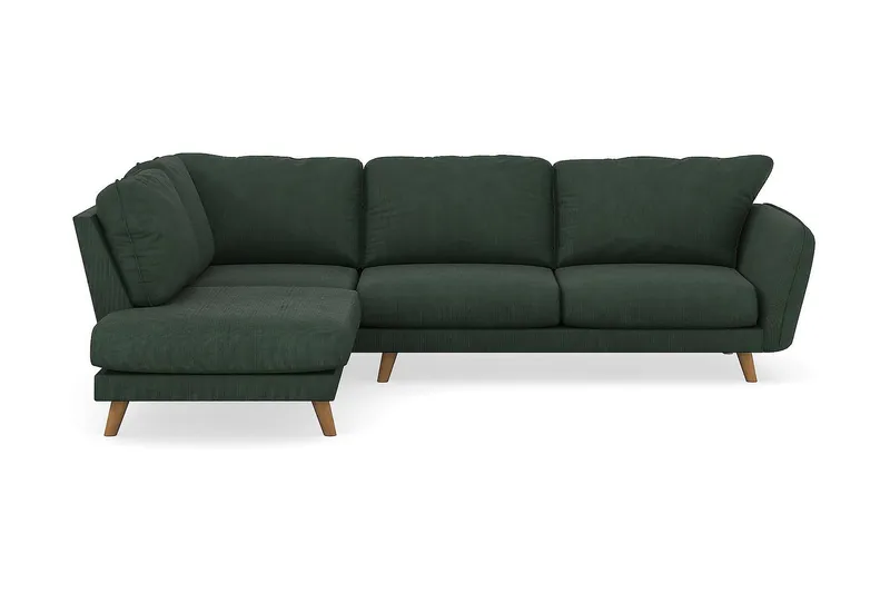 Trend Lyx 4-sits Vänstervänd L-formad Schäslongsoffa i Manchester, Mörkgrön