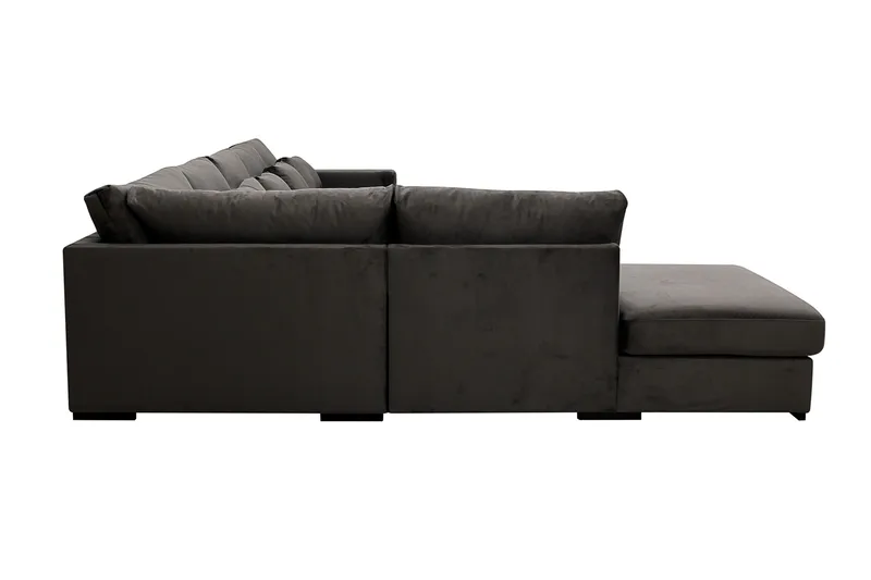 Grande 6-sits U-Soffa med Divan Höger - Mörkgrå Sammet - Products - Möbler - Soffa - Sammetssoffa