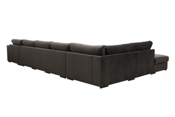 Grande 6-sits U-Soffa med Divan Höger - Mörkgrå Sammet - Products - Möbler - Soffa - Sammetssoffa