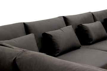 Grande 6-sits U-Soffa med Divan Höger - Mörkgrå Sammet - Products - Möbler - Soffa - Sammetssoffa