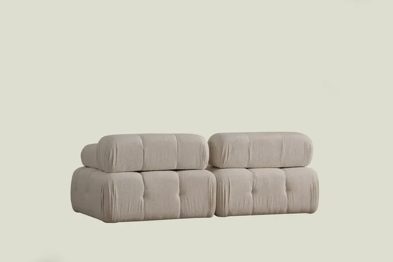 Belgin Bubblig Djup Soffa 2-sits med fasta armstöd - Cream / Beige / Ljus - Products - Möbler - Soffa - Modulsoffa - Komplett modulsoffa
