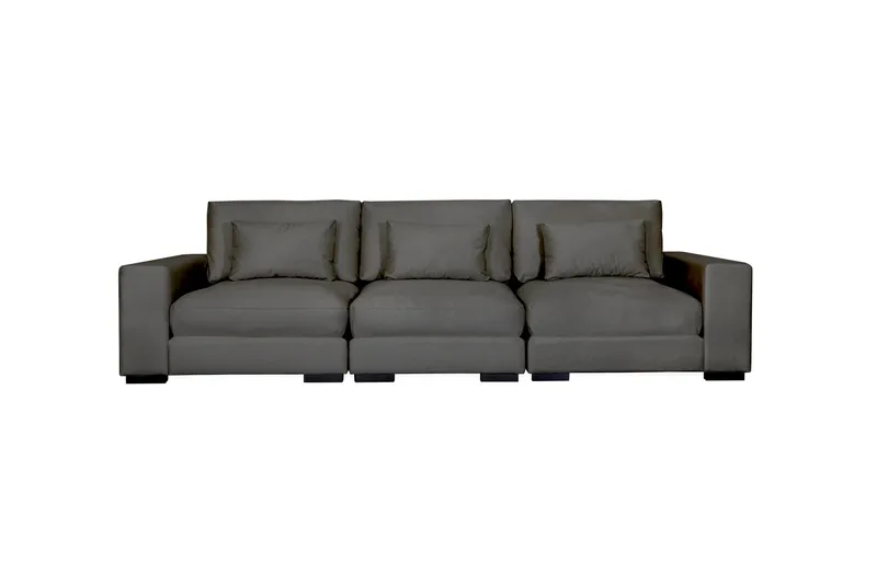Dubai 3-sits soffa sammet Extra Djup - Mörkgrå - Products - Möbler - Soffa - Modulsoffa - Komplett modulsoffa