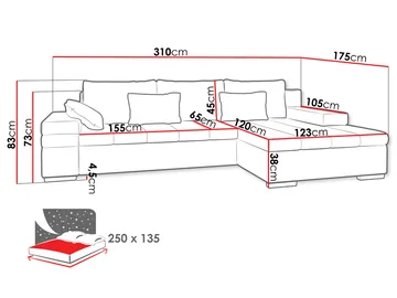 Naoma 4-sits Soffa med Divan Vänster - Products - Möbler - Soffa - Hörnsoffa