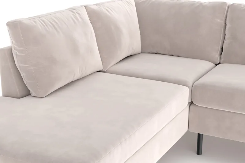 Peppe 4-sits Vänstervänd L-formad Schäslongsoffa i Manchester - Beige - Products - Möbler - Soffa - Sammetssoffa