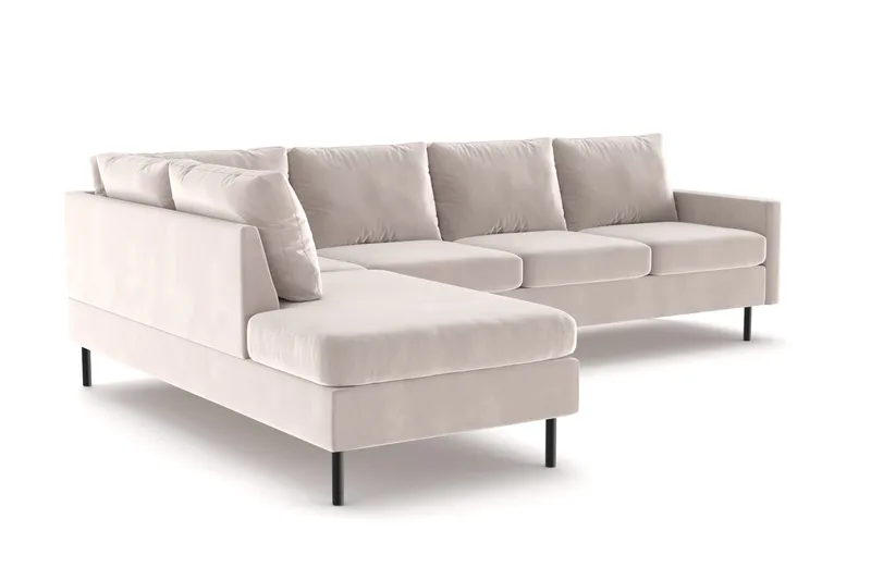 Peppe 4-sits Vänstervänd L-formad Schäslongsoffa i Manchester - Beige - Products - Möbler - Soffa - Sammetssoffa