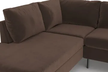 Peppe 4-sits Vänstervänd L-formad Schäslongsoffa i Manchester - Brun - Products - Möbler - Soffa - Divansoffa & schäslongsoffa