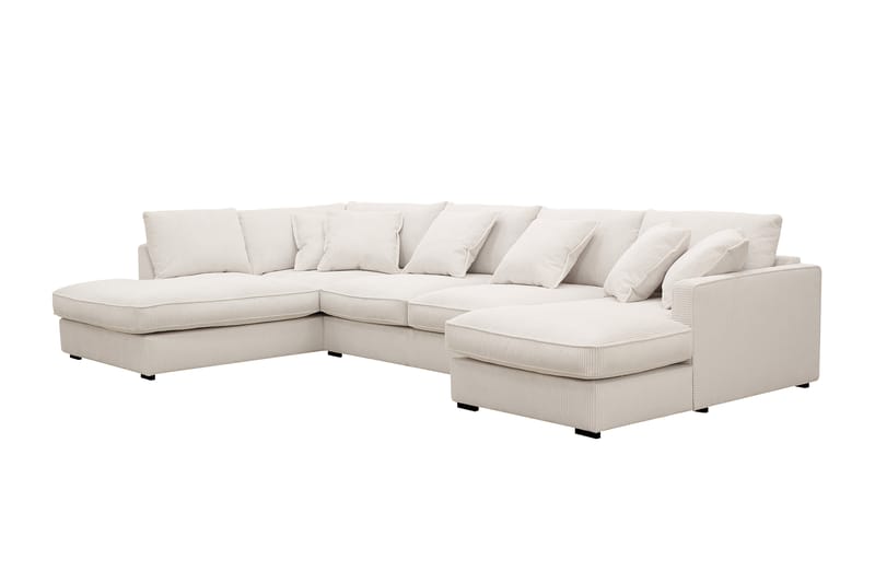 Rossita Lyx 5-sits Högervänd U-formad Extra djup Soffa med Divan och Schäslong i Manchester - Naturvit - Products - Möbler - Soffa - U-soffa