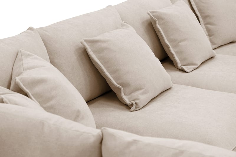 Rossita Lyx 5-sits Högervänd U-formad Extra djup Soffa med Divan och Schäslong i Tyg - Ljusbrun - Products - Möbler - Soffa - U-soffa
