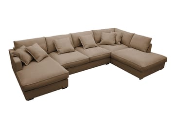 Rossita Lyx 5-sits Vänstervänd U-formad Extra djup Soffa med Divan och Schäslong i Manchester - Ljusbrun - Products - Möbler - Soffa - U-soffa