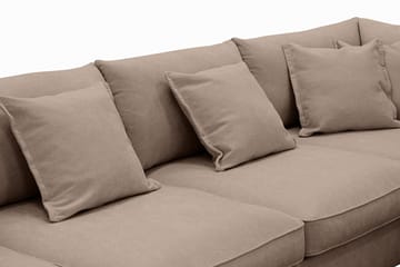 Rossita Lyx 5-sits Vänstervänd U-formad Extra djup Soffa med Divan och Schäslong i Tyg - Mörkbrun - Products - Möbler - Soffa - U-soffa