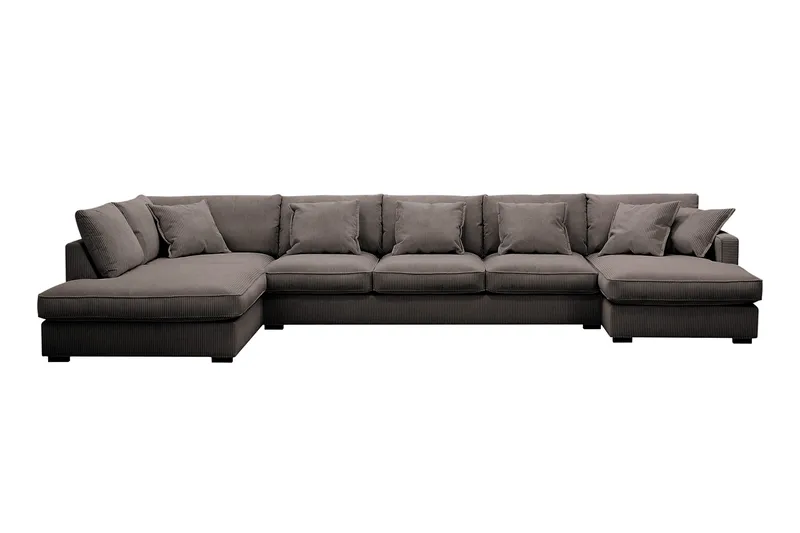 Rossita Lyx 6-sits Högervänd U-formad Extra djup Soffa med Divan och Schäslong i Manchester - Brun - Products - Möbler - Soffa - U-soffa