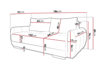 Simerly Soffa 3-sits i Plysch - Ljusgrå - Products - Möbler - Soffa - 3 sits soffa