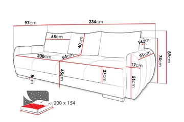 Simerly Soffa 3-sits i Plysch - Gul - Products - Möbler - Soffa - 3 sits soffa