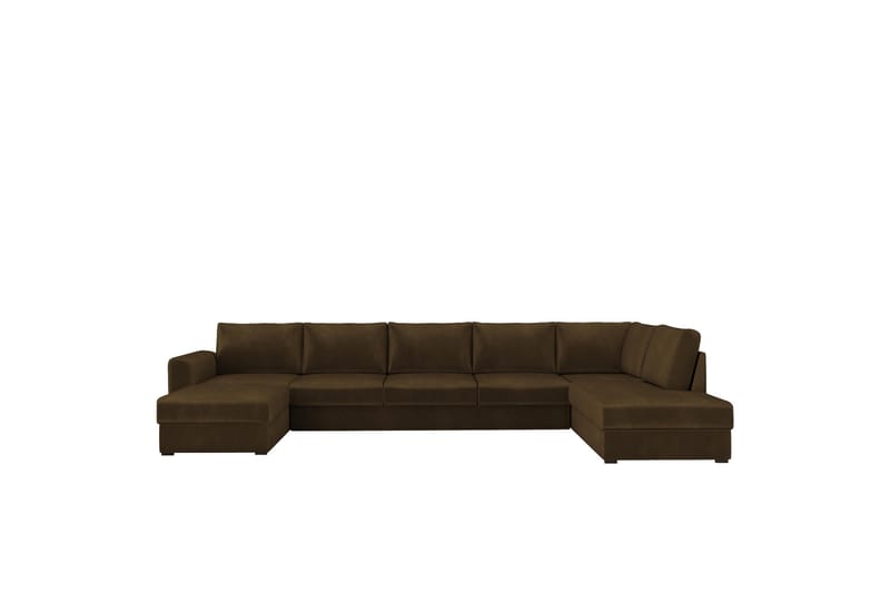 Taberk Soffa med Divan och Schäslong 5-sits, Brun