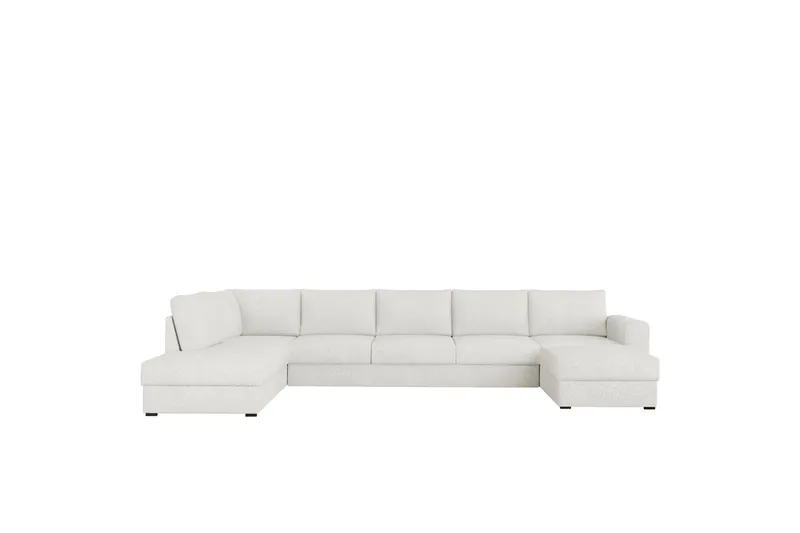 Taberk Soffa med Divan och Schäslong 5-sits, Vit