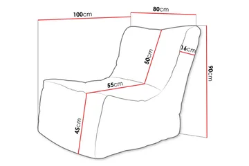 Afridi Sittsäck 80 cm 90x - Grå - Products - Möbler - Fåtölj & stolar - Sittsäck & saccosäck