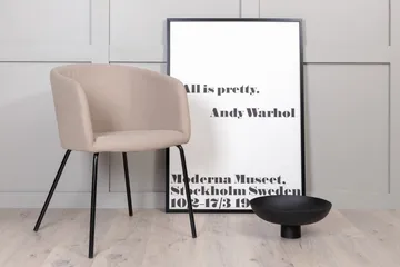 Berit Karmstol med Armstöd - Grå/Svart - Products - Möbler - Fåtölj & stolar - Matstol & köksstol